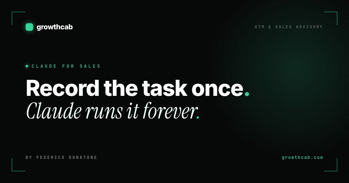 Claude for Sales: Record a Task Once and It Runs Itself Forever