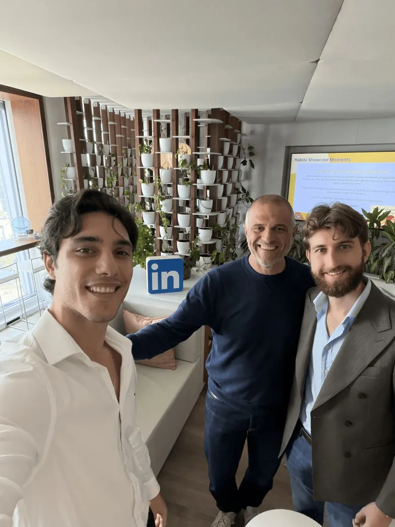 The Growth Cab founders with a client