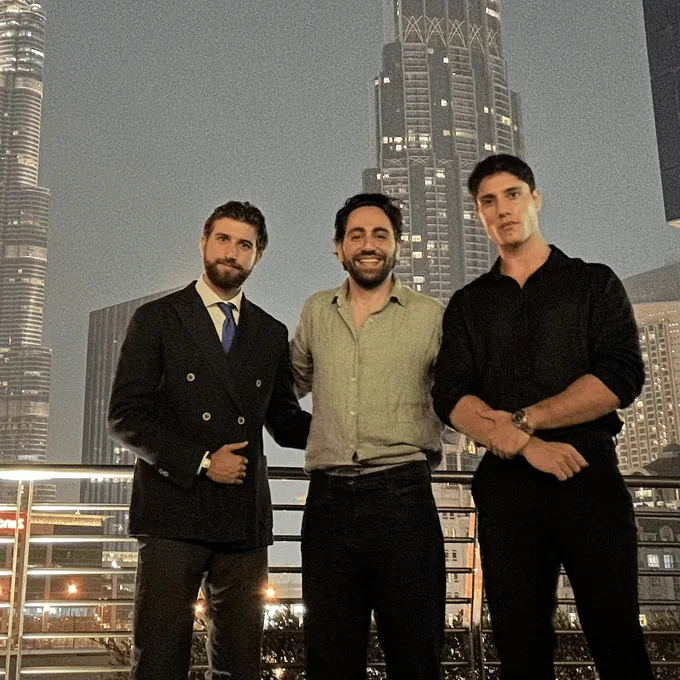 The Growth Cab team in Dubai at night