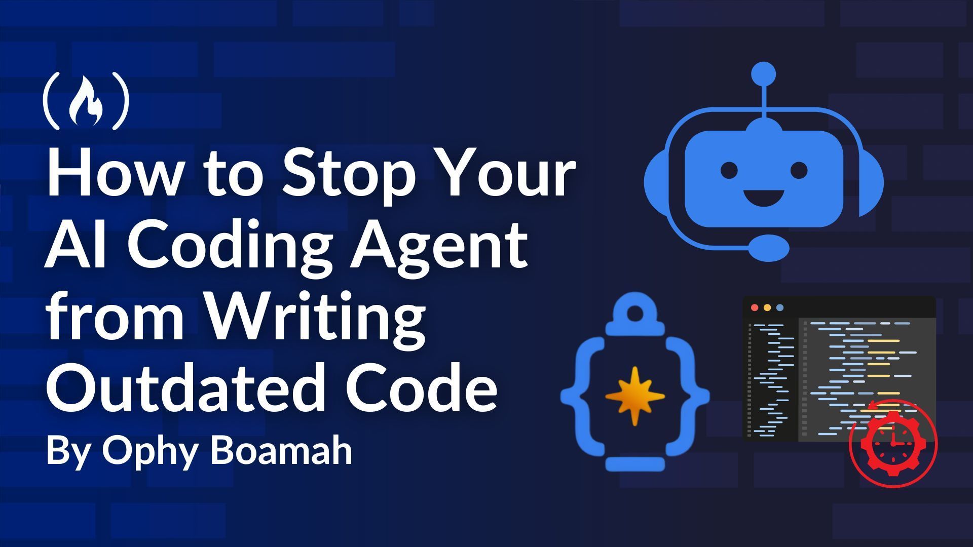 Cover graphic for a tutorial about stopping an AI coding agent from writing outdated code